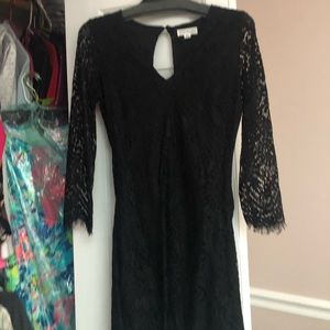 Black v neck lace dress